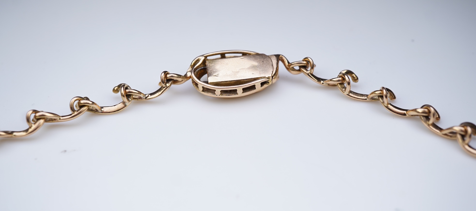 A jadeite and diamond necklace, mid 20th century